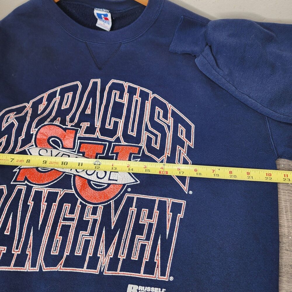 Vintage Syracuse Orangemen Crewneck Sweatshirt Large USA Made 90s Russell - Picture 6 of 9